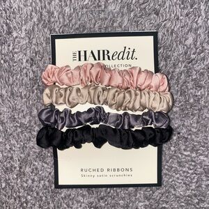 NEW HAIR EDIT Multicolored  Satin Hair Ties, Scrunchies
